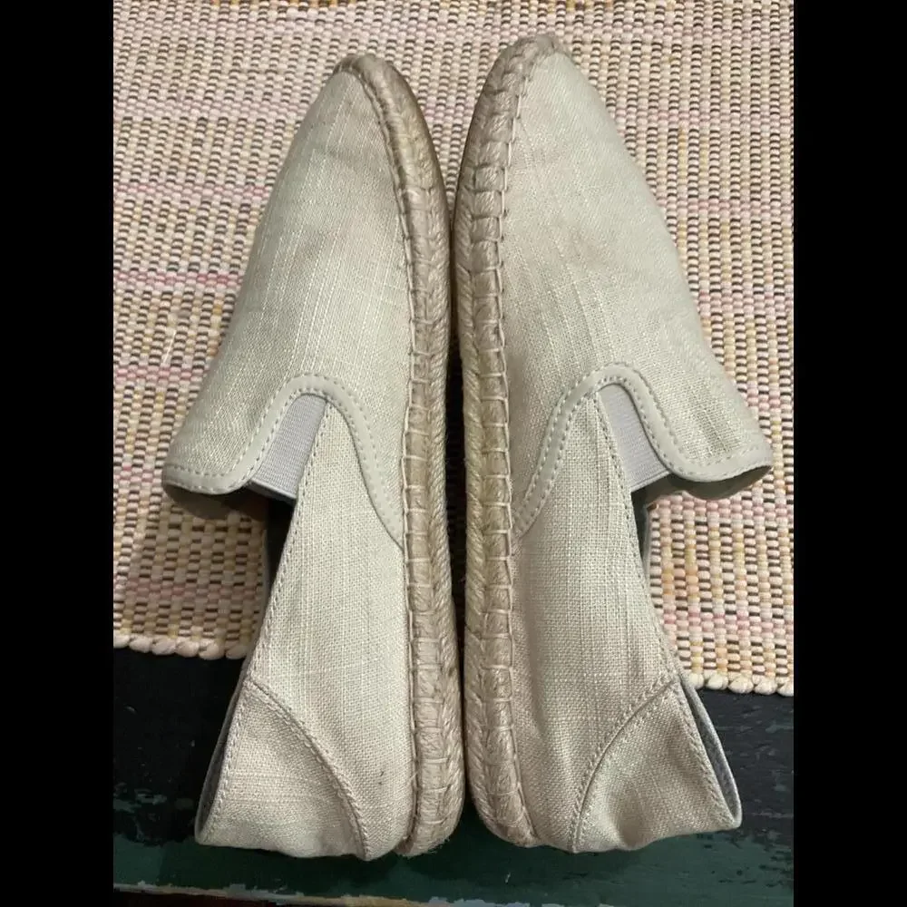 Olukai Kaula Pa’a Kapa Women’s Espadrilles Linen Slip ons Size 9